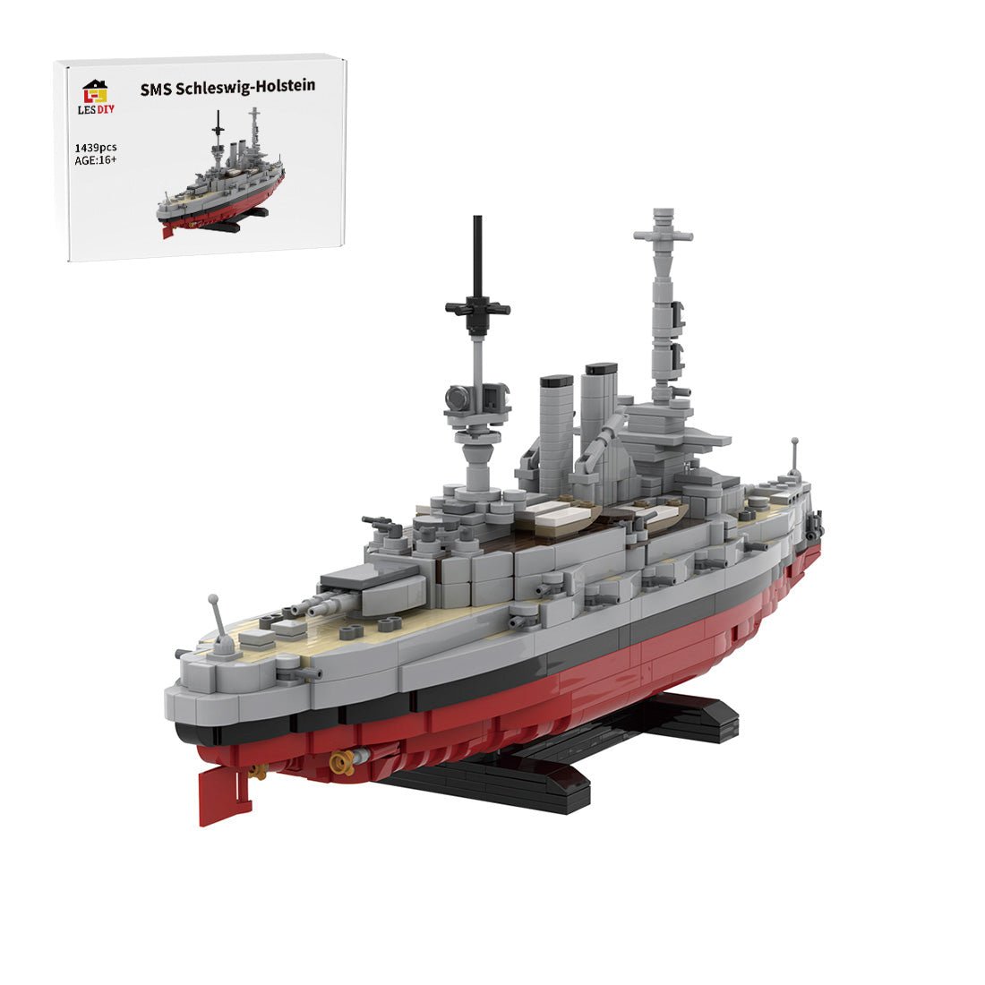 1/300 Scale SMS Schleswig-Holstein Battleship Klemmbausteine-LesDiy-Klemmbausteine