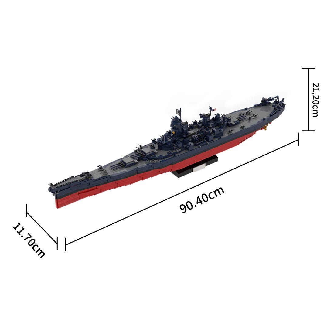 1/300 Scale WWII USS New Jersey BB - 62 Klemmbausteine - LesDiy - Klemmbausteine