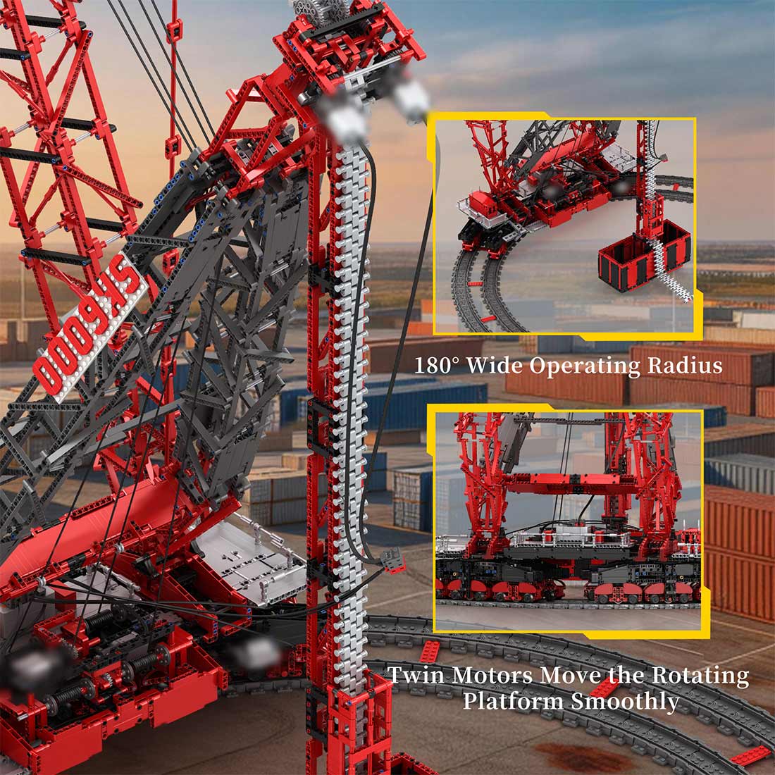1/80 Scale Heavy Construction SK6000 Crane Klemmbausteine - LesDiy - Klemmbausteine