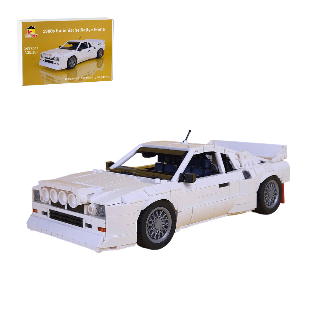 1980s Italienische Rallye Ikone - Straßenversion - Klemmbausteine(white) - LesDiy - Klemmbausteine