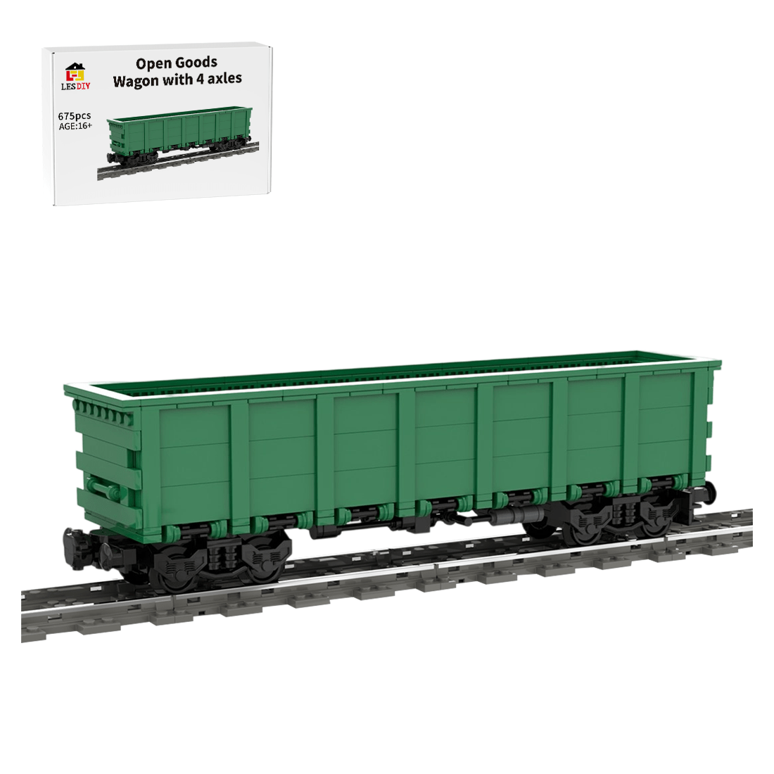 American Four - Axle Open Wagon Klemmbausteine - LesDiy - Klemmbausteine