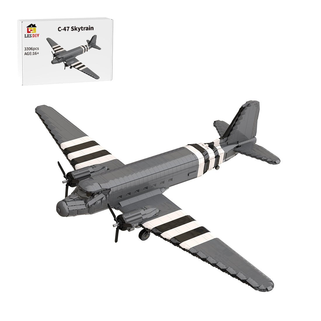 C - 47 Skytrain Klemmbausteine - LesDiy - Klemmbausteine