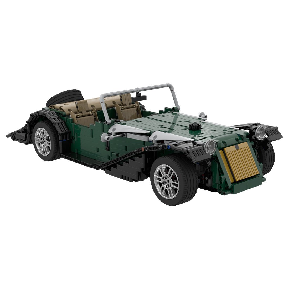 Grüner Sportwagen Modell Retro Roadster - LesDiy - Klemmbausteine