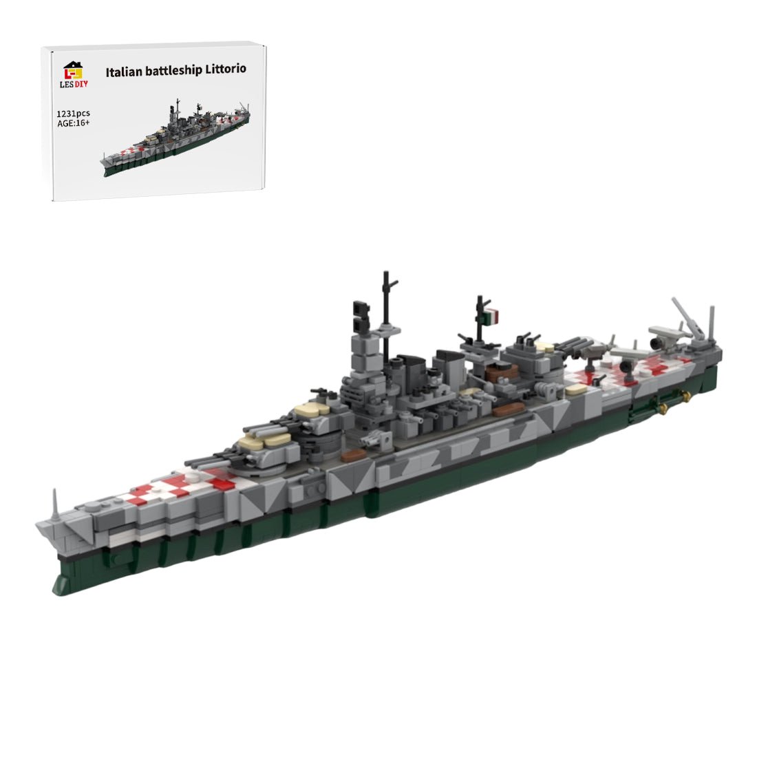 Italian battleship Littorio Klemmbausteine - LesDiy - Klemmbausteine