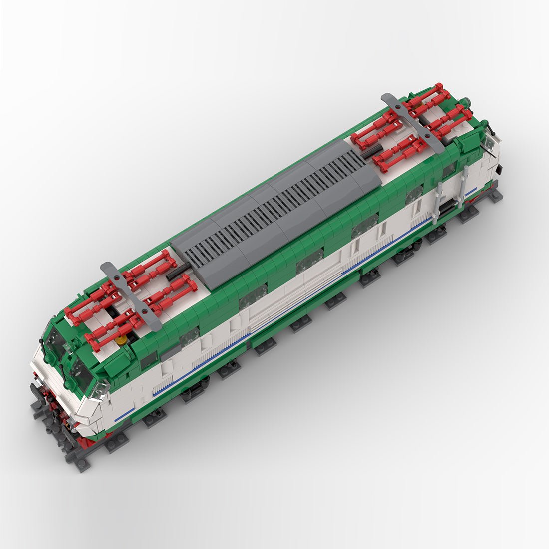 Italian E444R electric locomotive XMPR livery Klemmbausteine - LesDiy - Klemmbausteine