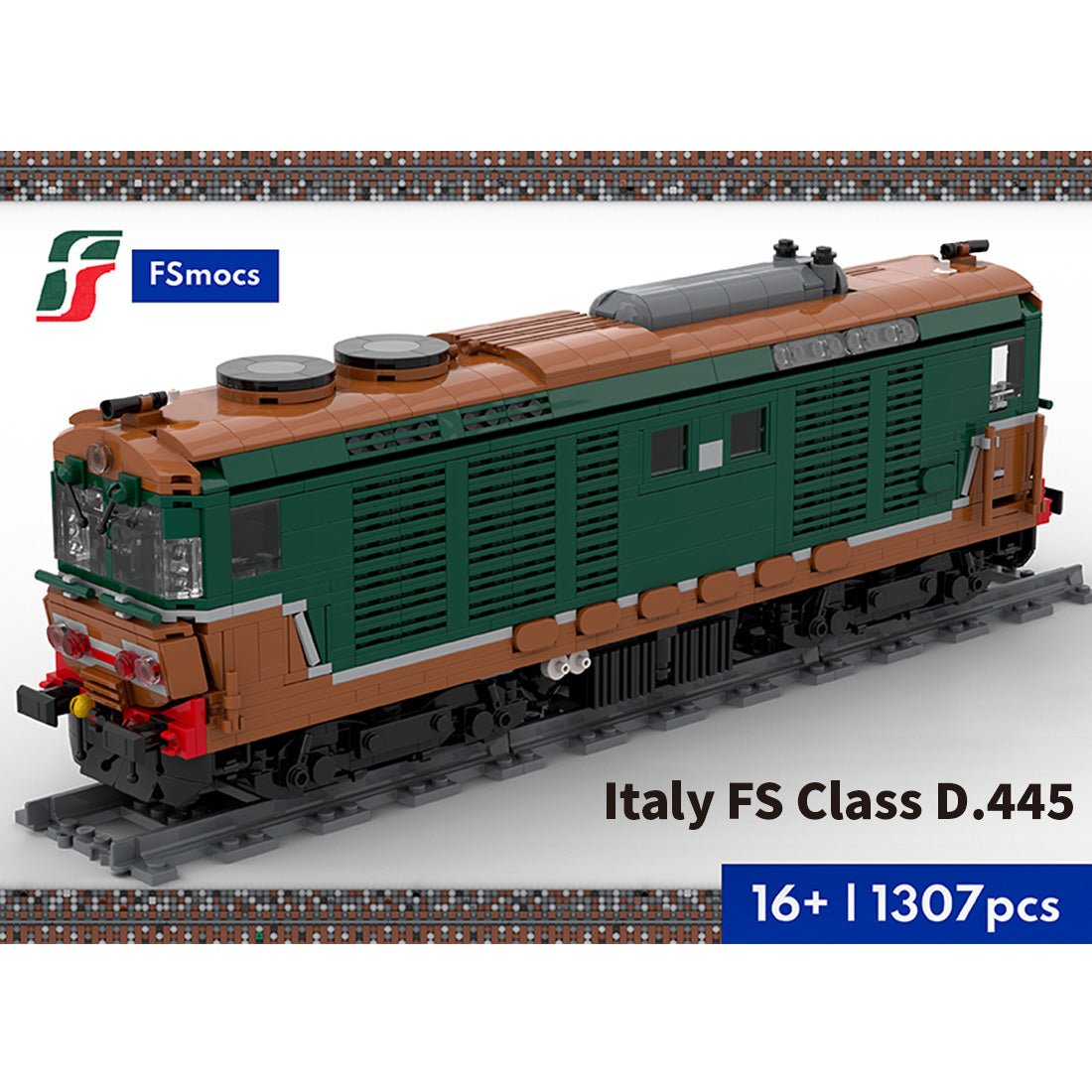 Italy Diesel Locomotive D.445 Train Klemmbausteine - LesDiy - Klemmbausteine