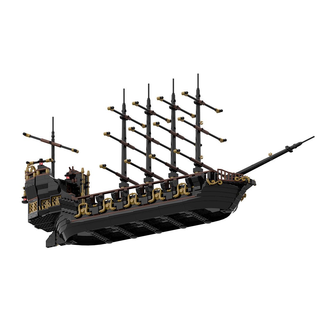 Medieval Golden Pirate Ship Klemmbausteine - LesDiy - Klemmbausteine
