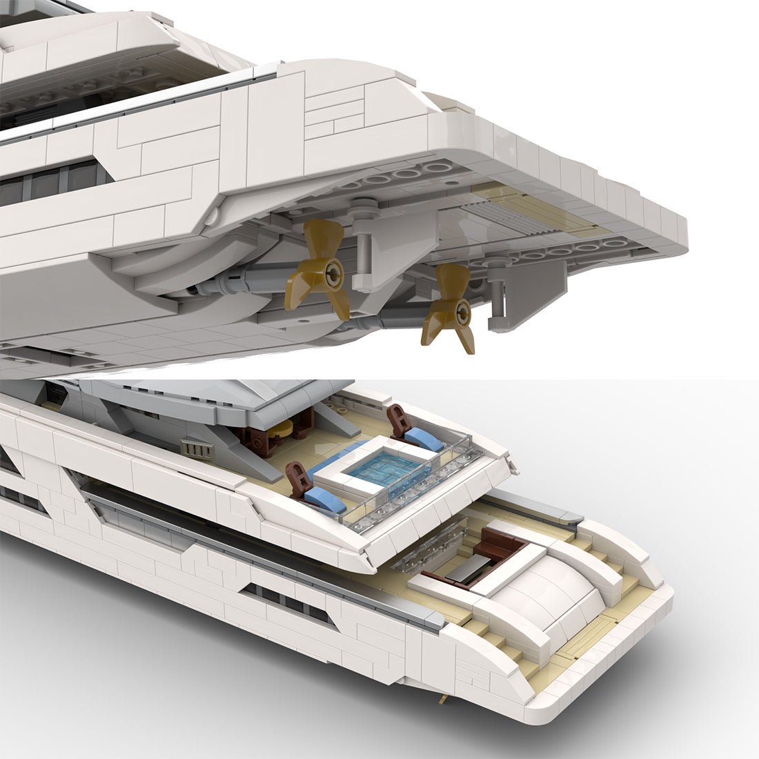 Midi - Scale Yacht - White Version Klemmbausteine - LesDiy - Klemmbausteine