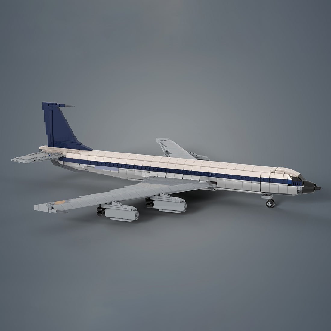 MOC - 105999 1/80 Scale Boeing 707 - Lufthansa Klemmbausteine - LesDiy - Klemmbausteine