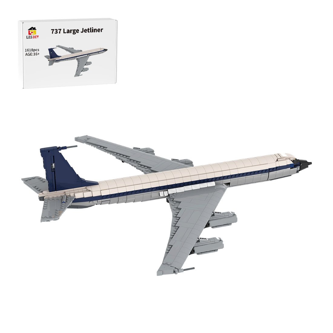 MOC - 105999 1/80 Scale Boeing 707 - Lufthansa Klemmbausteine - LesDiy - Klemmbausteine