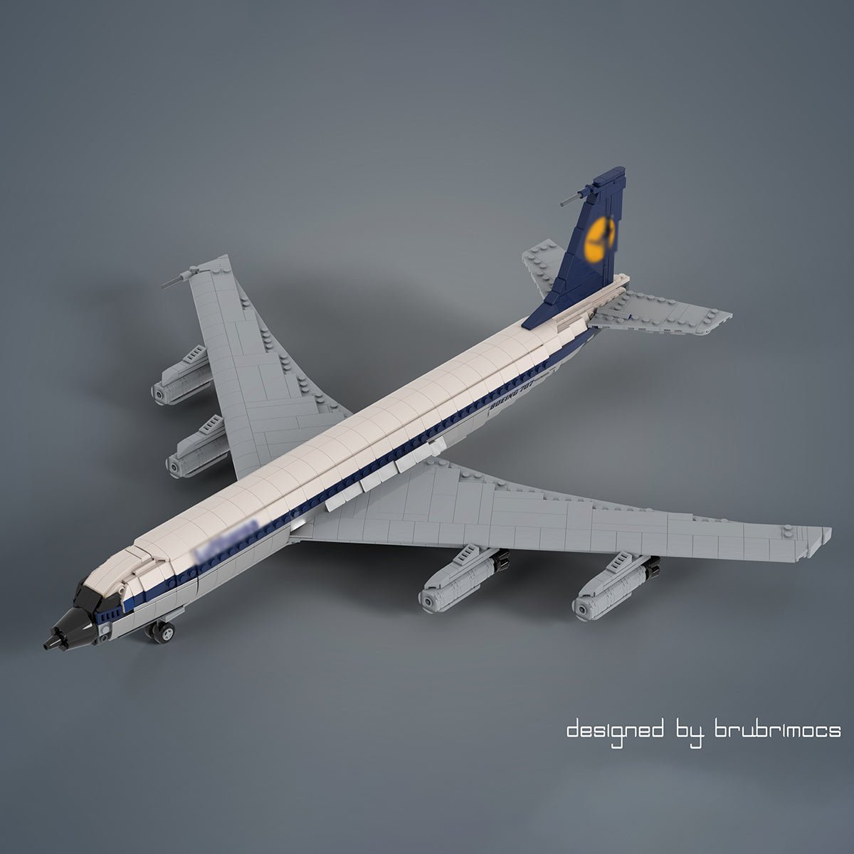 MOC - 105999 1/80 Scale Boeing 707 - Lufthansa Klemmbausteine - LesDiy - Klemmbausteine