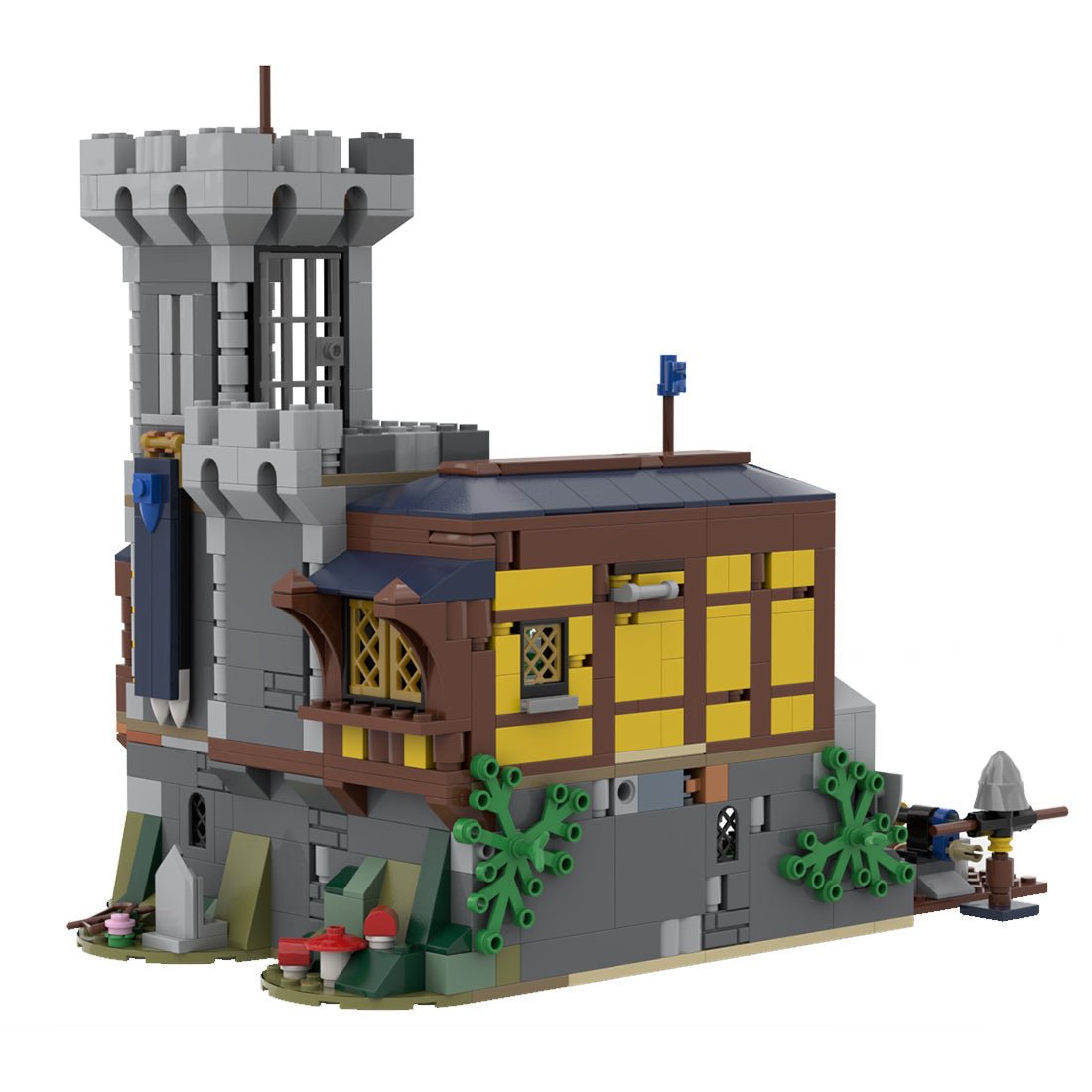 MOC - 115655 Mittelalterlicher schwarzer Sakerturm Klemmbausteine - LesDiy - Klemmbausteine