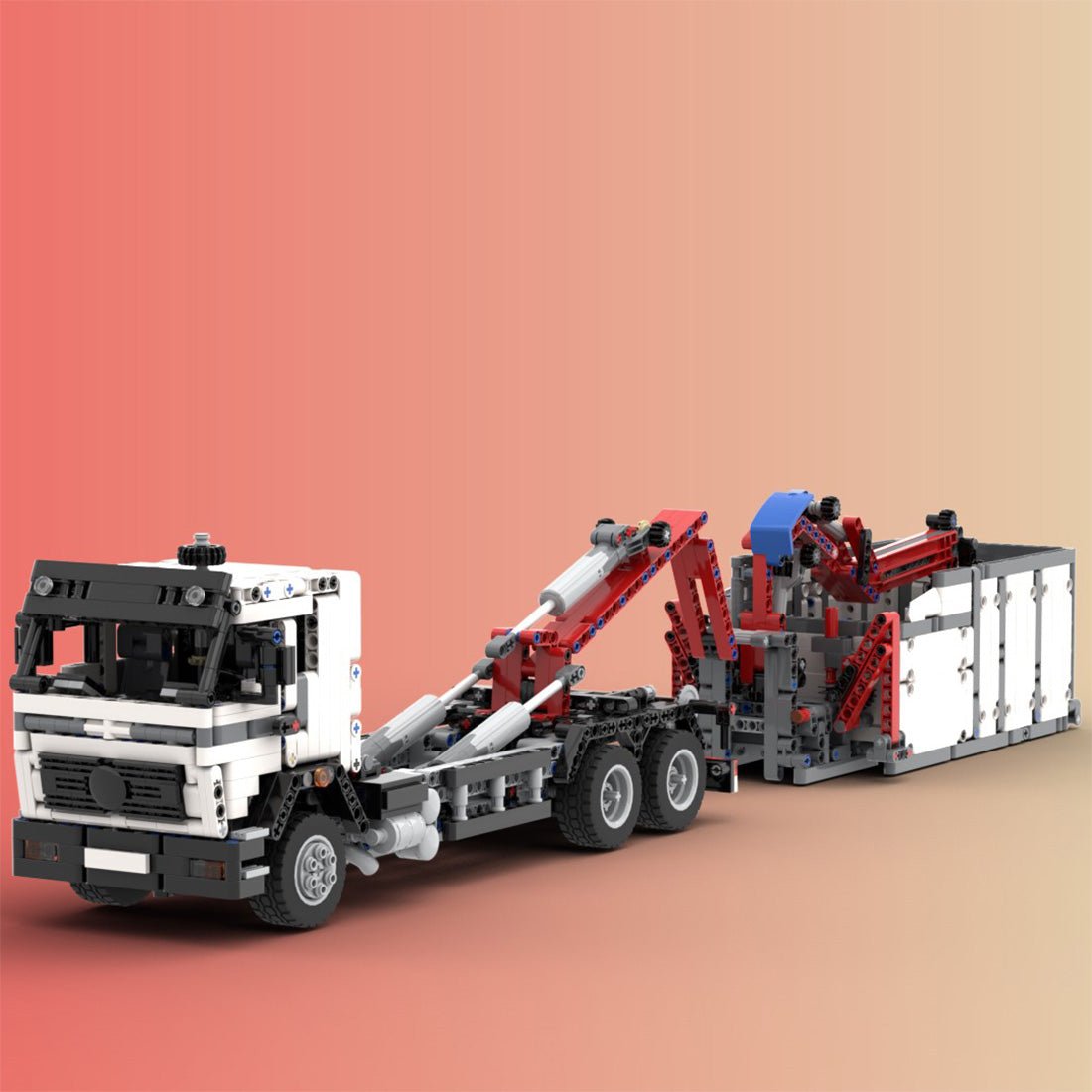 MOC - 120710 OF Hookloader & Crane Container Truck Klemmbausteine - LesDiy - Klemmbausteine