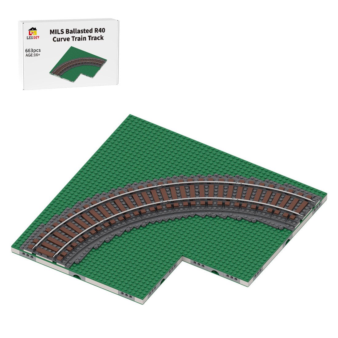 MOC - 124104 MILS ballasted R40 Curve Klemmbausteine - LesDiy - Klemmbausteine