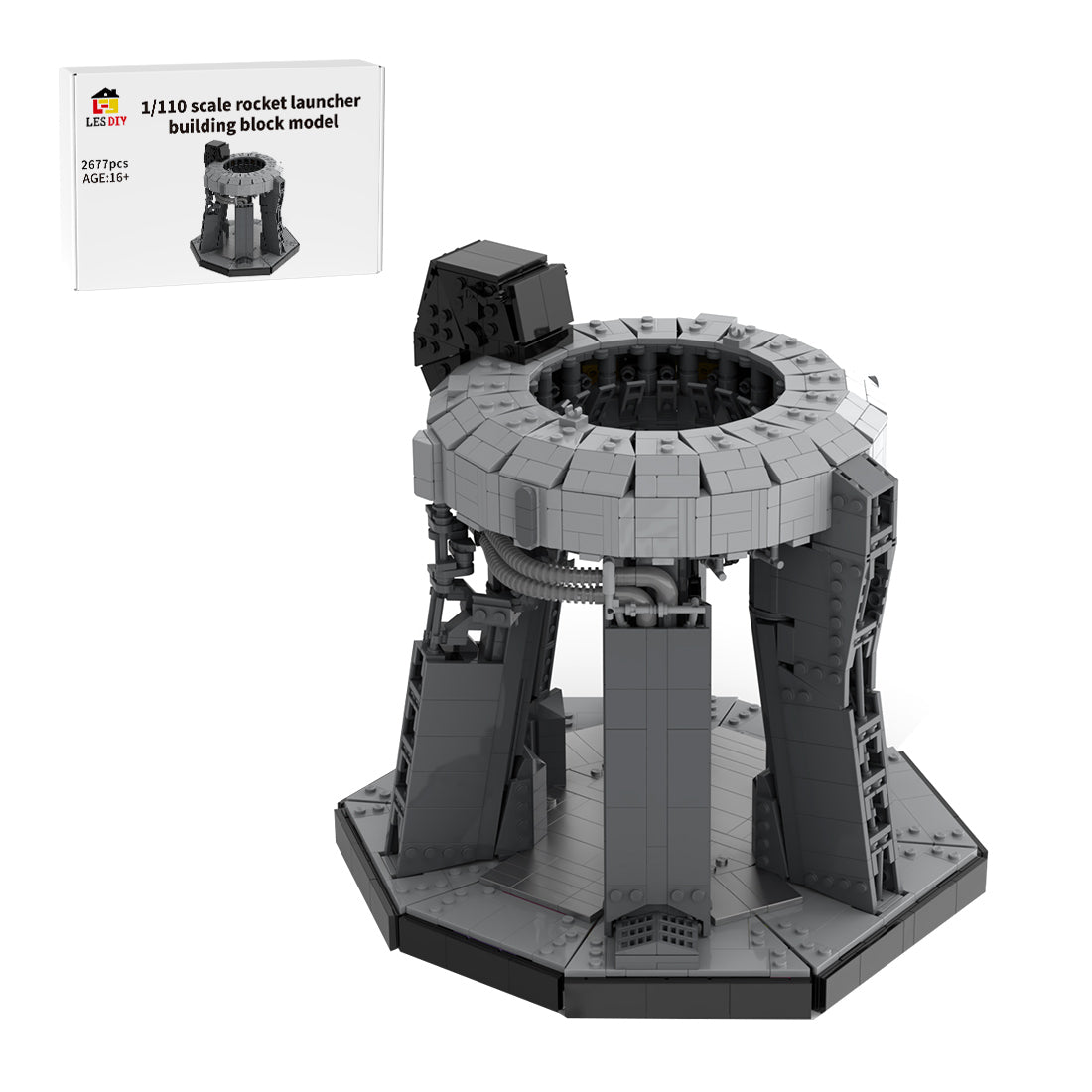 MOC-94616 SpaceX Starship & Super Heavy+MOC-149685 1/110 Scale Starship Orbital Launch Mount Klemmbausteine