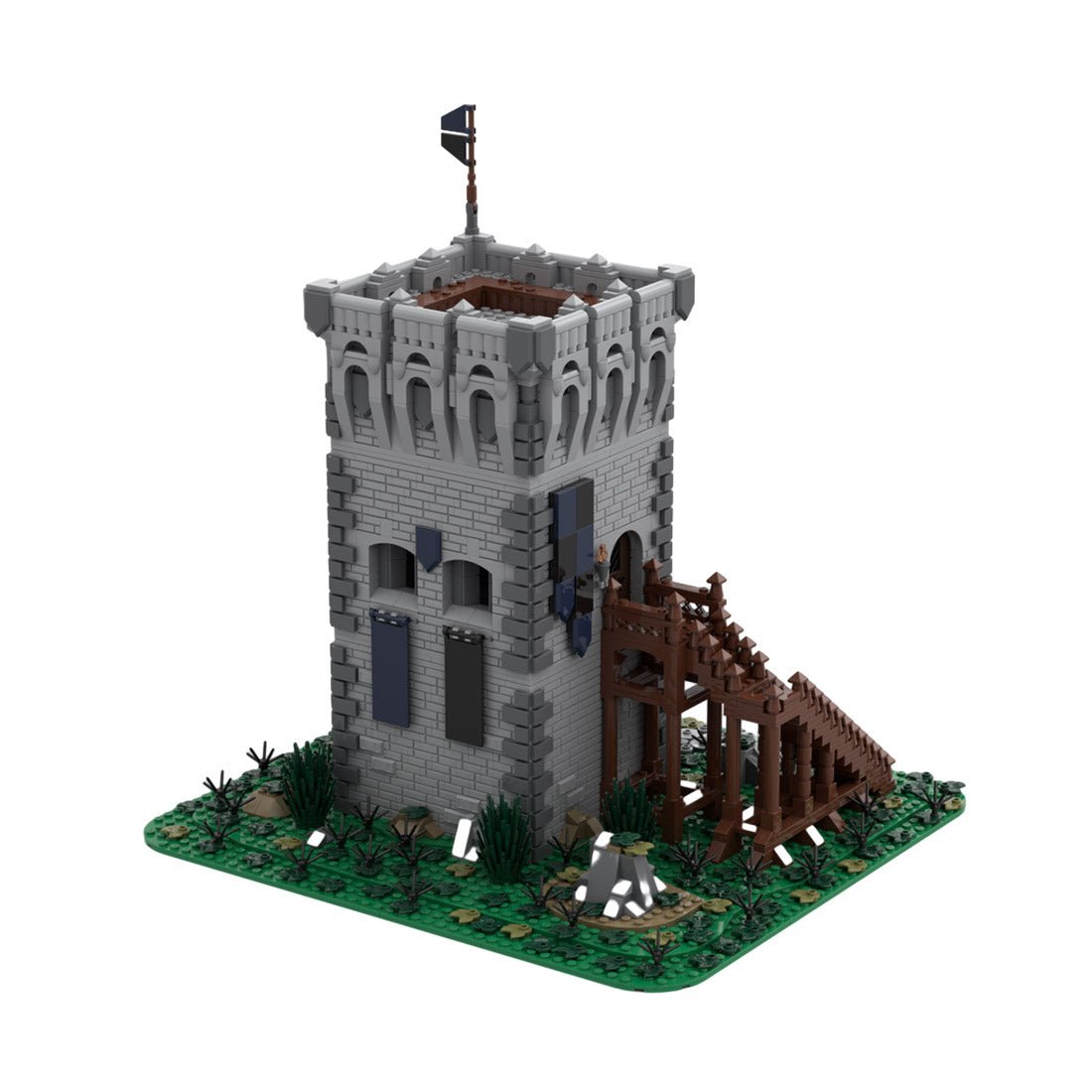 MOC - 159468 Mittelalterlicher Außenposten Black Falcon Castle Klemmbausteine - LesDiy - Klemmbausteine