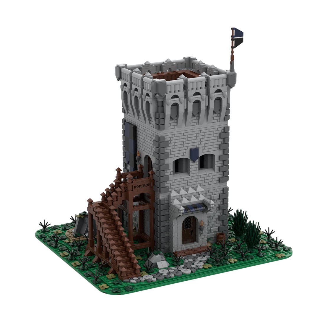 MOC - 159468 Mittelalterlicher Außenposten Black Falcon Castle Klemmbausteine - LesDiy - Klemmbausteine