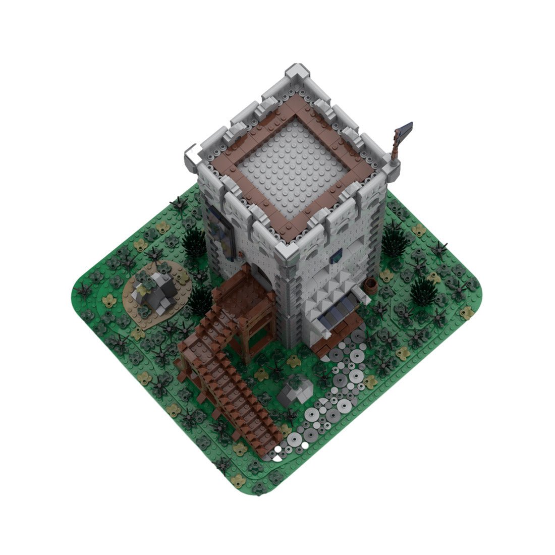 MOC - 159468 Mittelalterlicher Außenposten Black Falcon Castle Klemmbausteine - LesDiy - Klemmbausteine