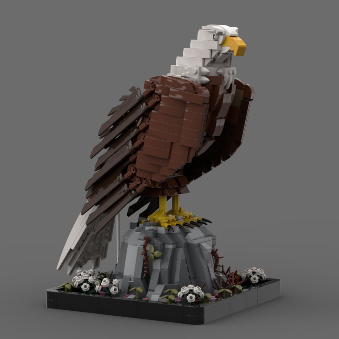MOC - 161001+MOC - 161100 American Bald Eagle with Flag Klemmbausteine - LesDiy - Klemmbausteine