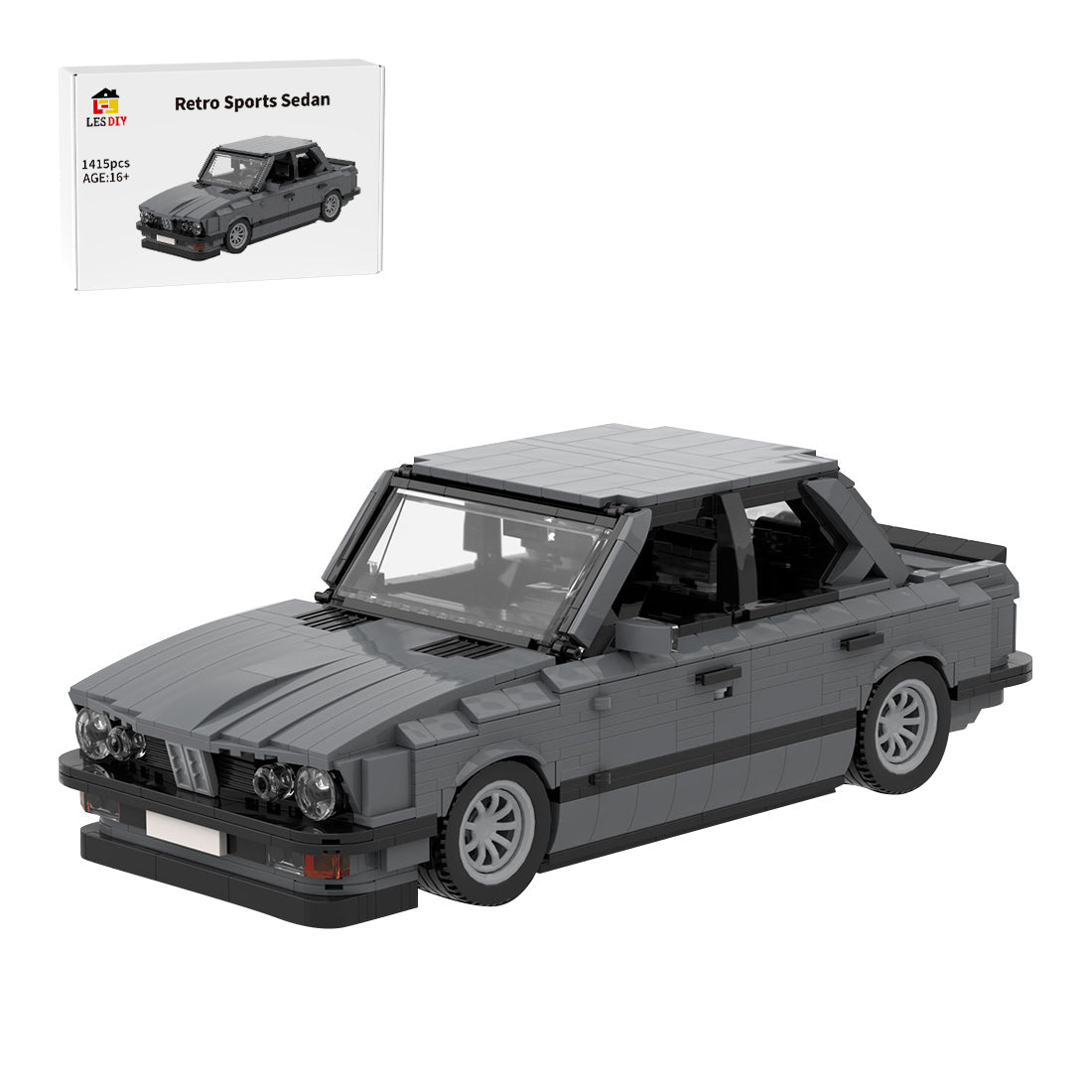 MOC-161114 BMW M5 E28 Dark Bluish Gray Klemmbausteine-LesDiy-Klemmbausteine