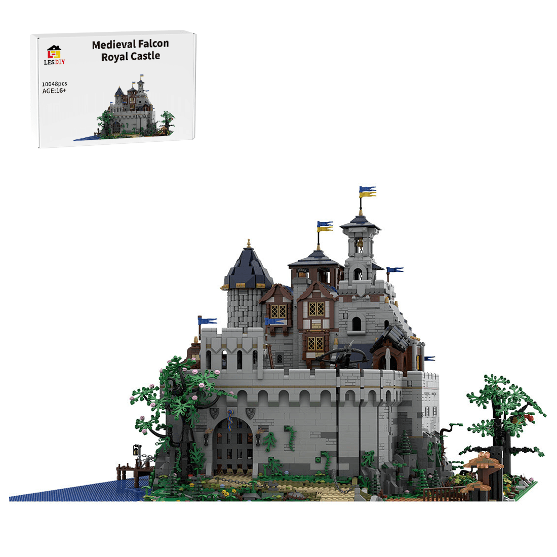 MOC - 161565 Mittelalterliches Falkenkönigschloss Klemmbausteine - LesDiy - Klemmbausteine