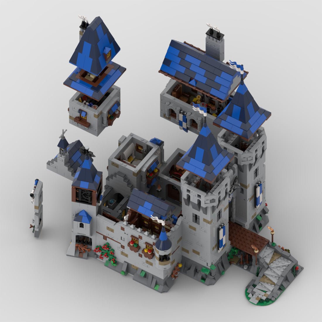 MOC - 163712 Black Falcon Eagle's Nest Castle Klemmbausteine - LesDiy - Klemmbausteine