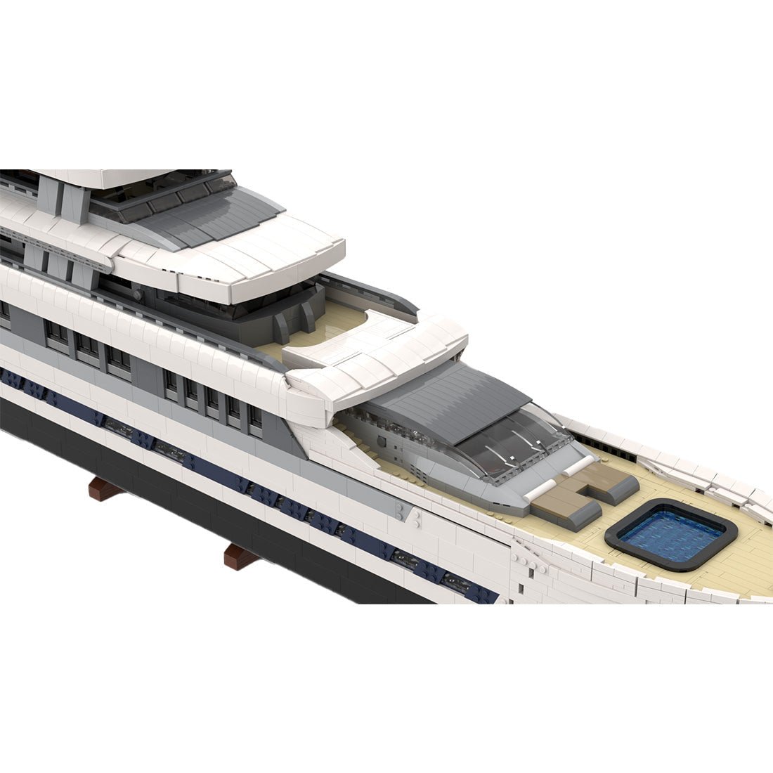 MOC - 164155 White Large Luxury Yacht Klemmbausteine - LesDiy - Klemmbausteine