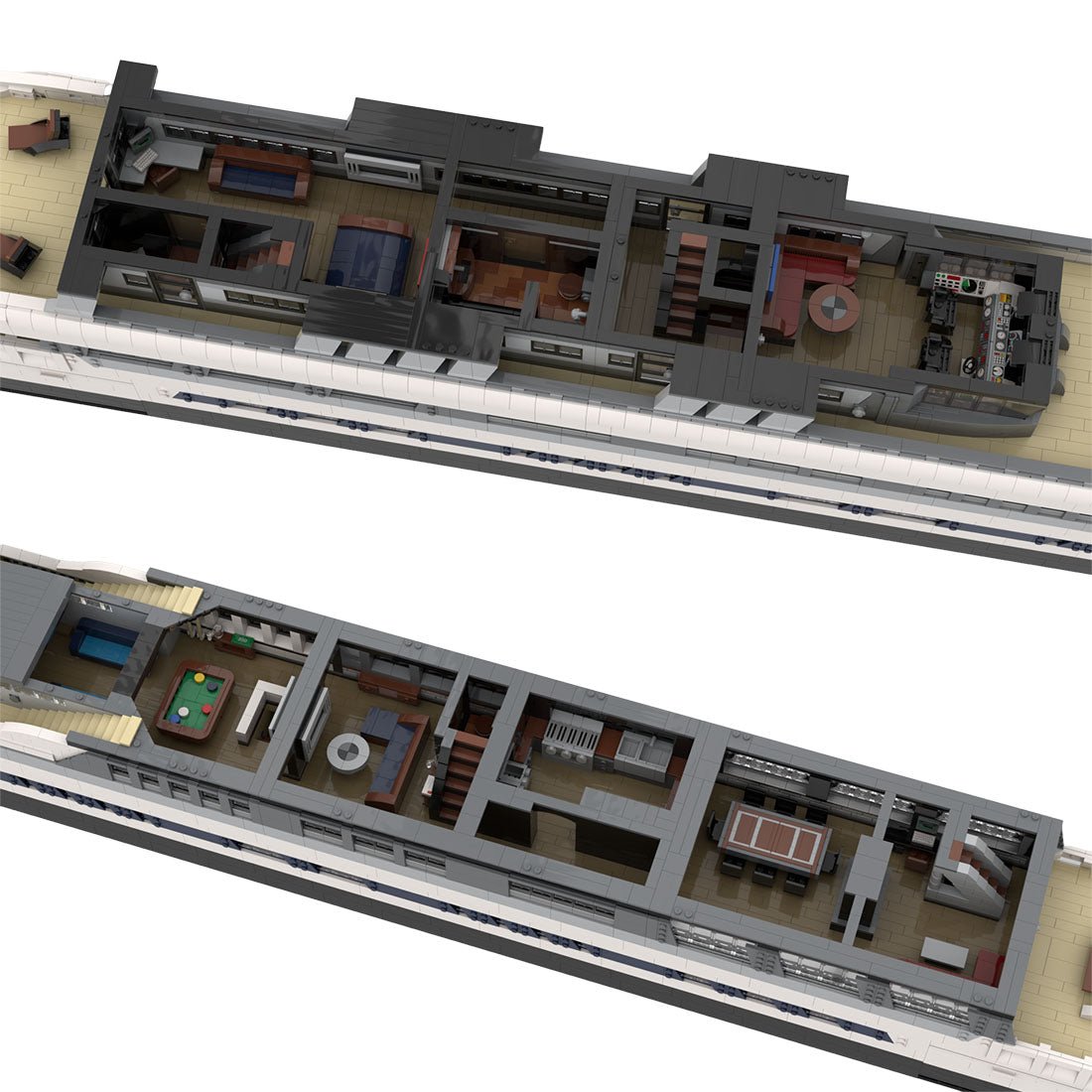 MOC - 164155 White Large Luxury Yacht Klemmbausteine - LesDiy - Klemmbausteine