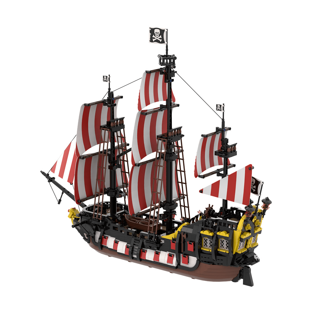 MOC - 166879 Medieval Barracuda - ship Klemmbausteine(ohne Segel) - LesDiy - Klemmbausteine