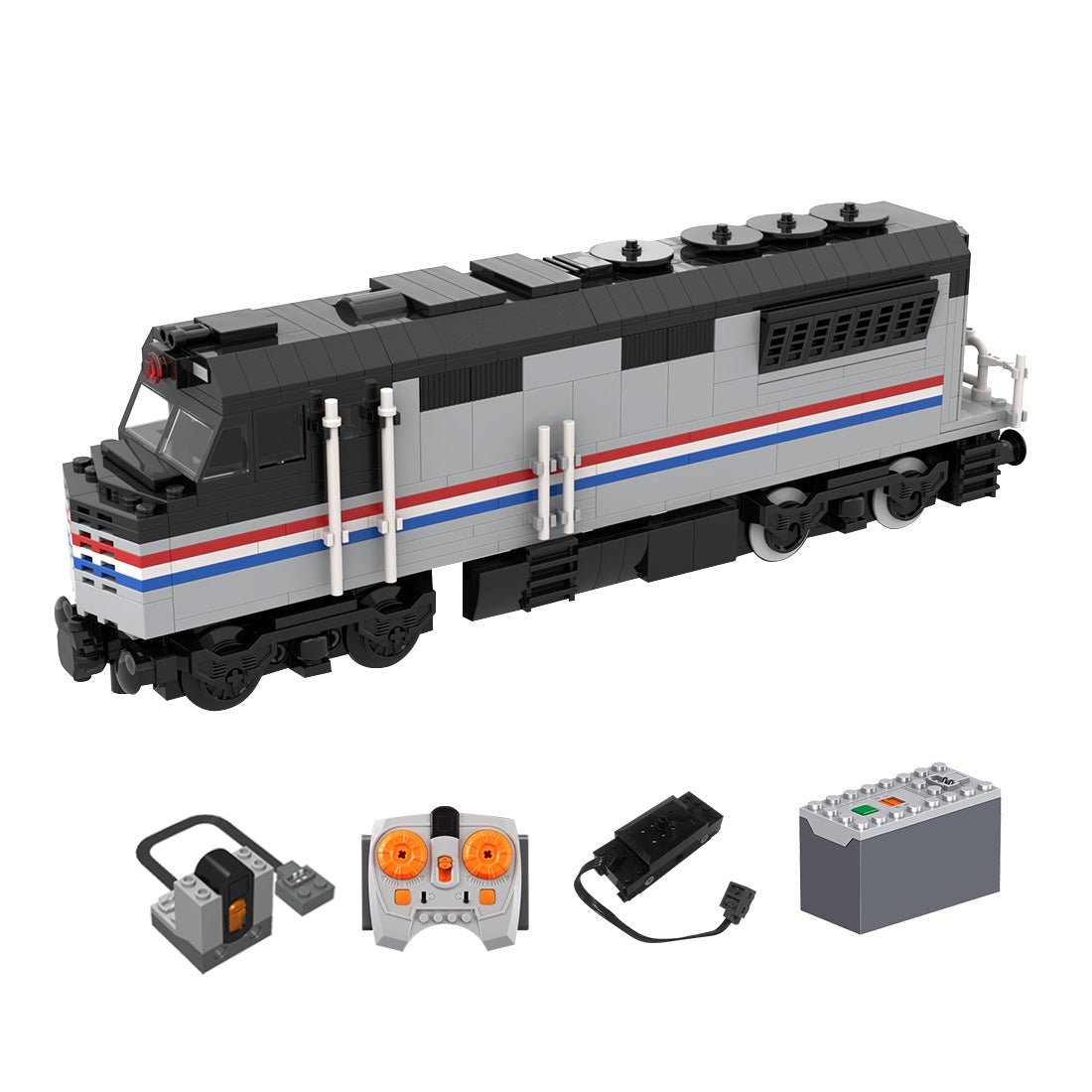MOC - 182467 Amtrak diesel locomotive with PF control Klemmbausteine - LesDiy - Klemmbausteine