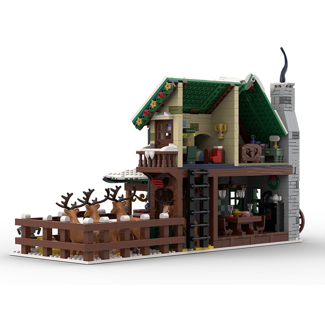 MOC - 183213 Winter Village Reindeer Ranch Klemmbausteine - LesDiy - Klemmbausteine