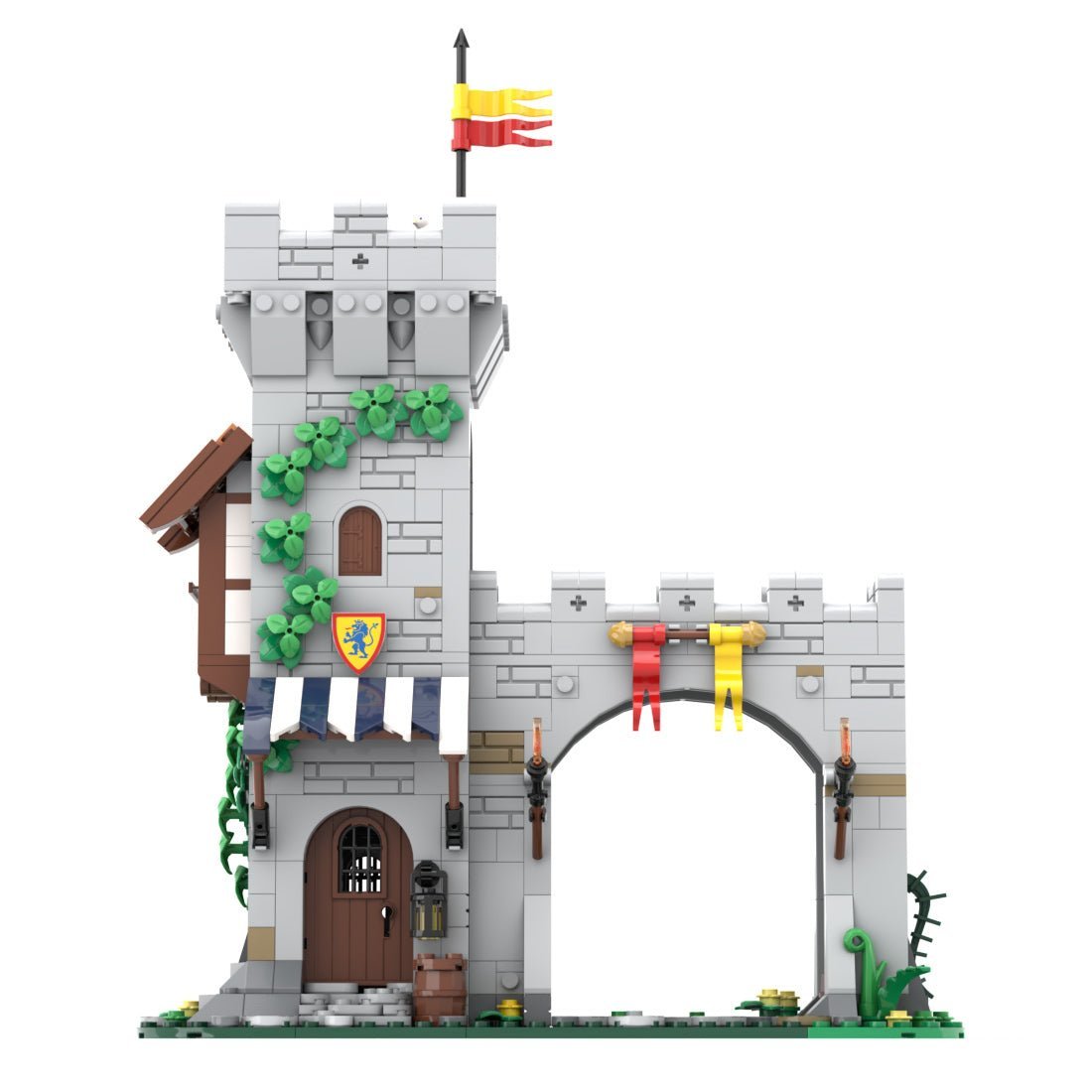 MOC - 204044 Lion Knight's Modular Town Gate Klemmbausteine - LesDiy - Klemmbausteine