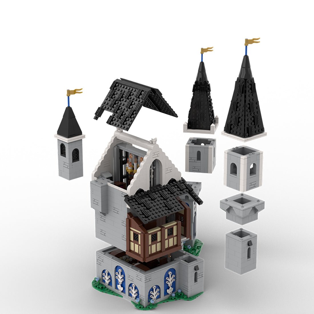 MOC - 211489 white dragons castle Klemmbausteine - LesDiy - Klemmbausteine