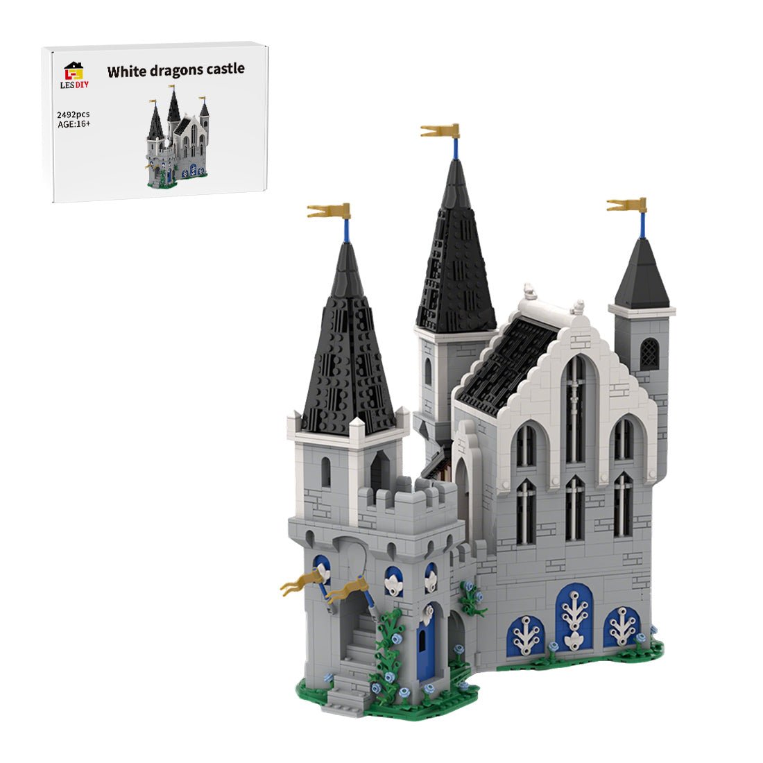 MOC - 211489 white dragons castle Klemmbausteine - LesDiy - Klemmbausteine