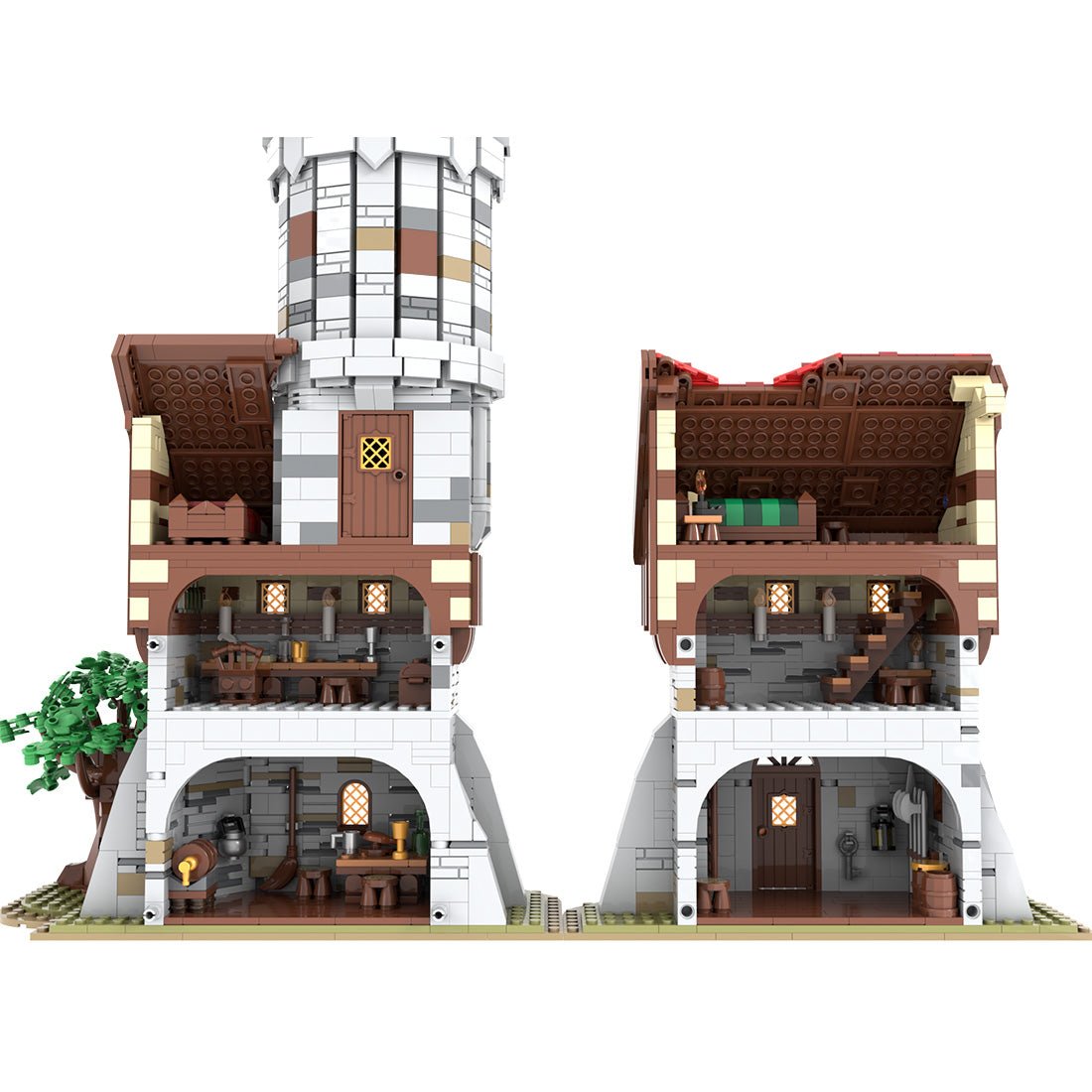 MOC-212258 Medieval Tower Klemmbausteine-LesDiy-Klemmbausteine