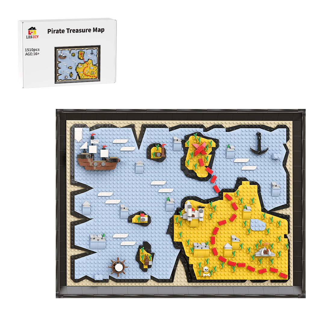 MOC - 220230 The Map - (UCS Pirates Map) Klemmbausteine - LesDiy - Klemmbausteine