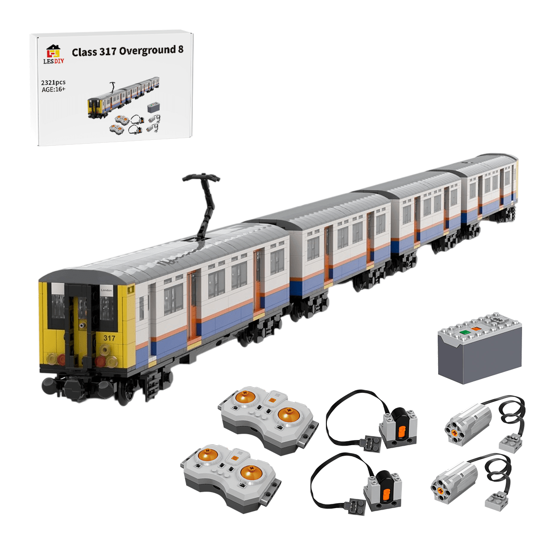 MOC - 223165 Class 317 Overground Livery| 8 - Wide | Power Functions Klemmbausteine - LesDiy - Klemmbausteine