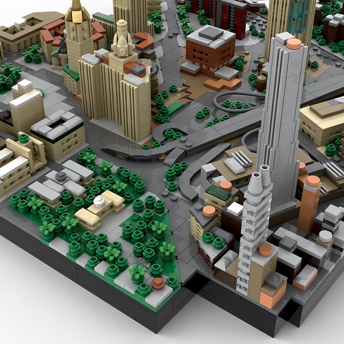 MOC - 223953 1/2000 Scale Brooklyn Bridge Area - New York City Klemmbausteine - LesDiy - Klemmbausteine