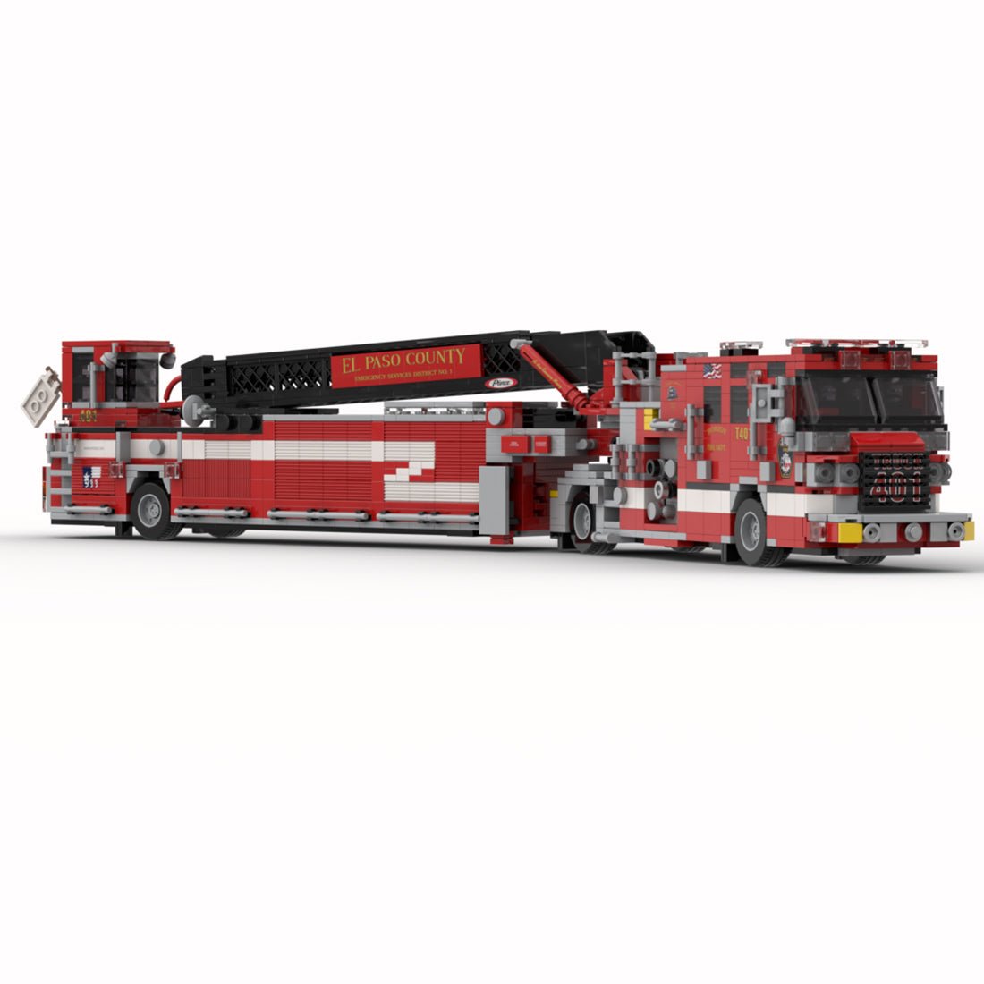 MOC - 242542 2023 Pierce Quantum Tiller Ladder Fire Truck El paso County Klemmbausteine - LesDiy - Klemmbausteine