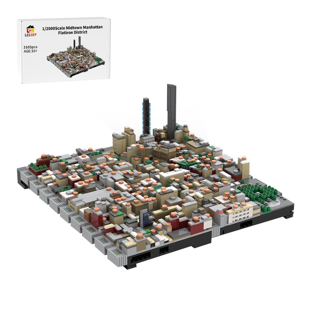 MOC - 243095 1/2000Scale NYC - Midtown Manhattan Flatiron District Klemmbausteine - LesDiy - Klemmbausteine