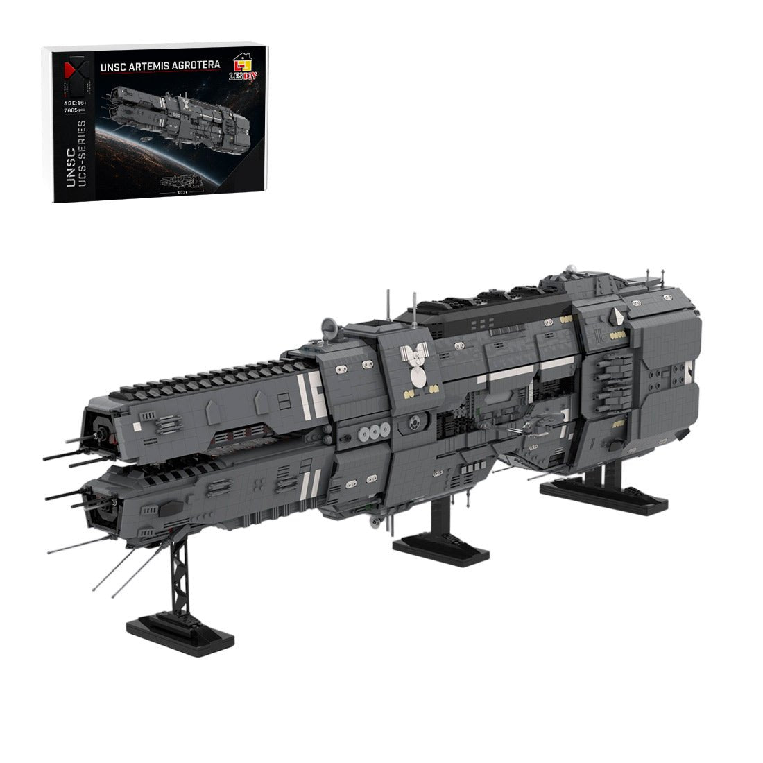 MOC - 243432 Artemis - class Battlecruiser - UNSC Artemis Agrotera Klemmbausteine - LesDiy - Klemmbausteine