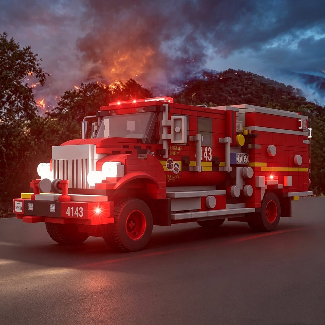 MOC-244154 2019 BME Intl. Type 3 Brush Engine Los Angeles County FD Klemmbausteine-LesDiy-Klemmbausteine