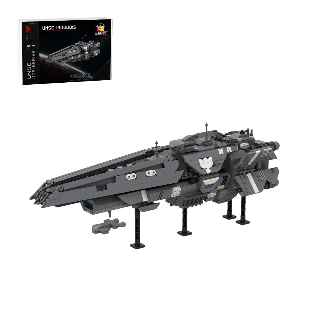 MOC - 256111 Halberd - class light destroyer - UNSC Iroquois Klemmbausteine - LesDiy - Klemmbausteine