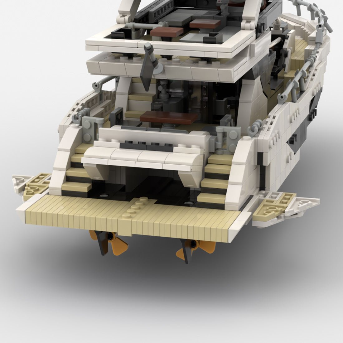 MOC-256391 Luxury Flybridge Yacht Klemmbausteine-LesDiy-Klemmbausteine