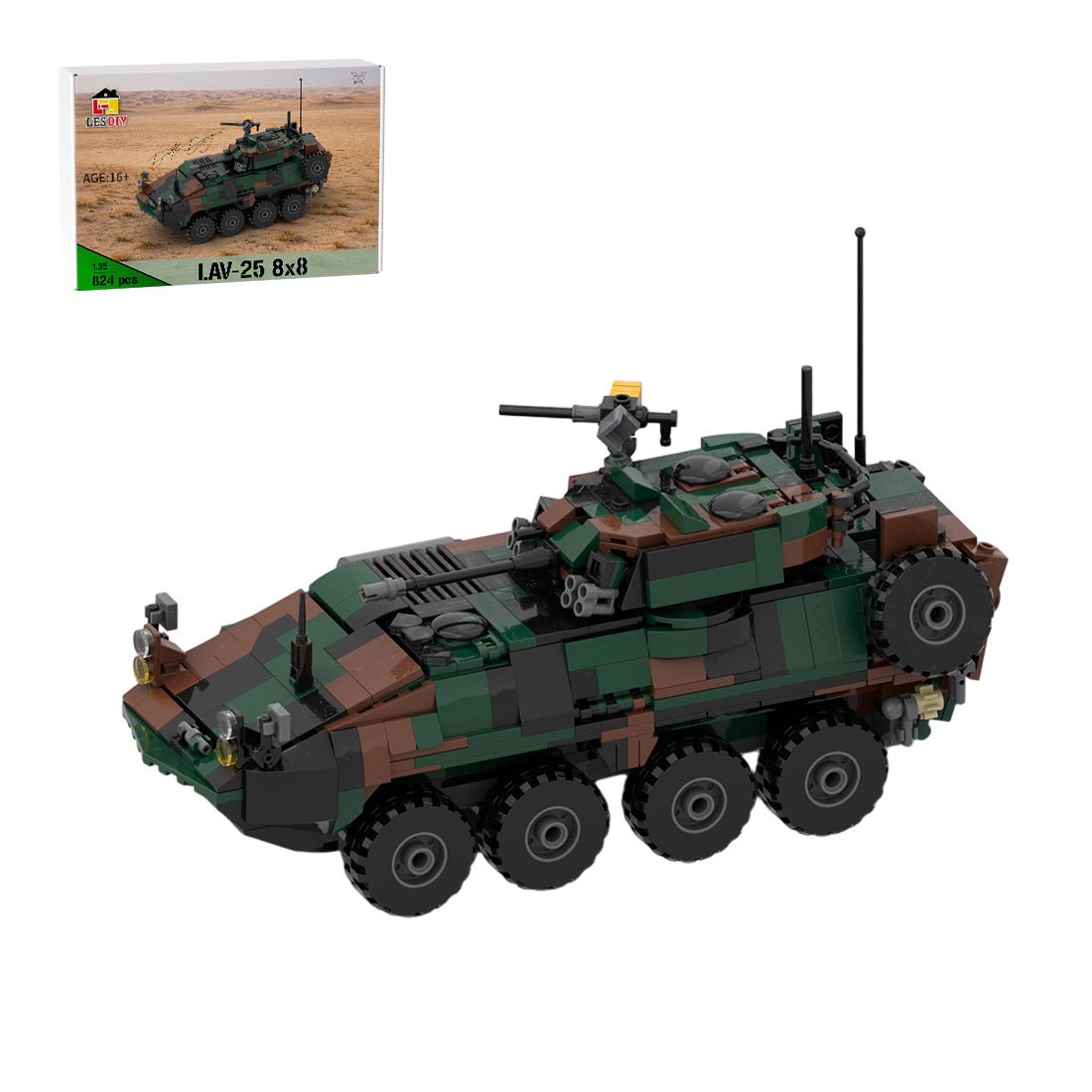 MOC - 259238 1:35 Scale (v2) Light Armoured Vehicle LAV - 25 Klemmbausteine - LesDiy - Klemmbausteine
