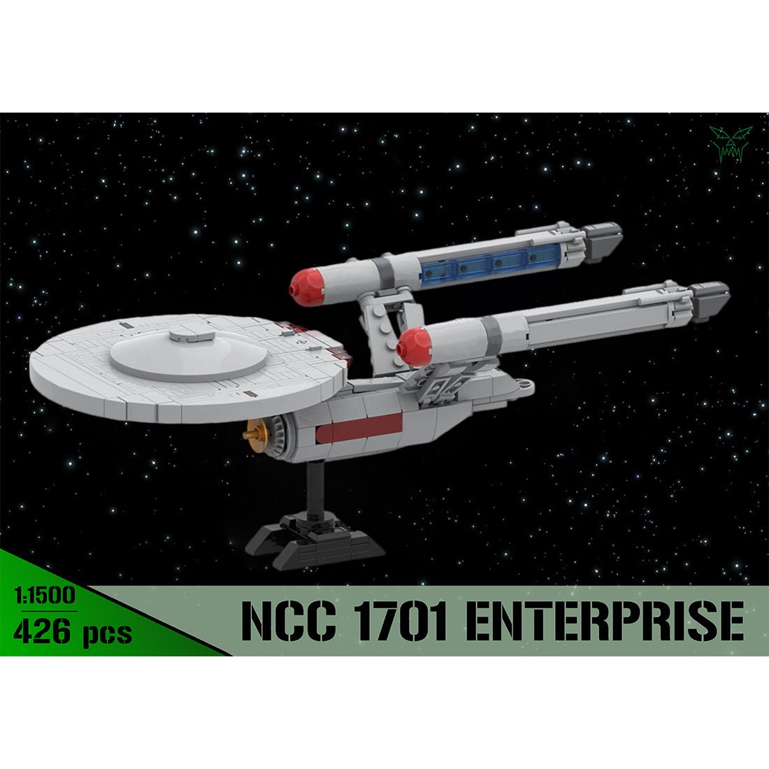 MOC - 261221 1:1500 Scale Star Trek NCC 1701 ENTERPRISE Klemmbausteine - LesDiy - Klemmbausteine