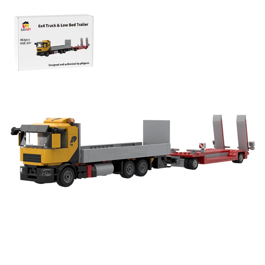 MOC-264405 6x4-Lkw-Tieflader Klemmbausteine-LesDiy-Klemmbausteine