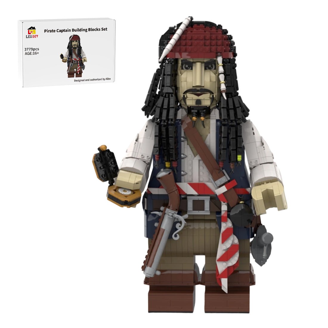 MOC-264451 Captain Jack Sparrow megafigure Klemmbausteine-LesDiy-Klemmbausteine