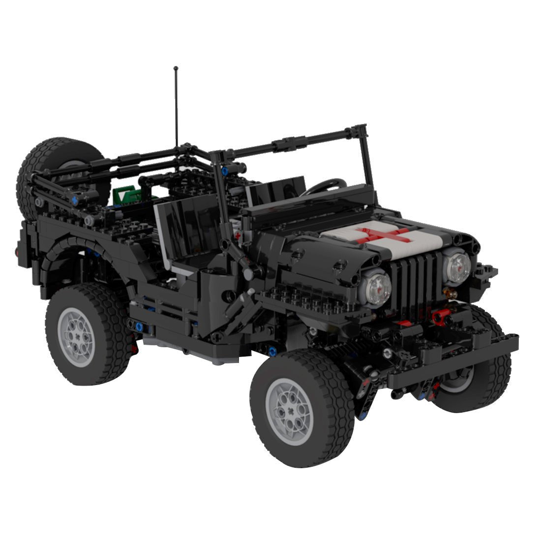 MOC - 44696 Militärischer Geländewagen Anhänger Modell Medizinische Version - LesDiy - Klemmbausteine