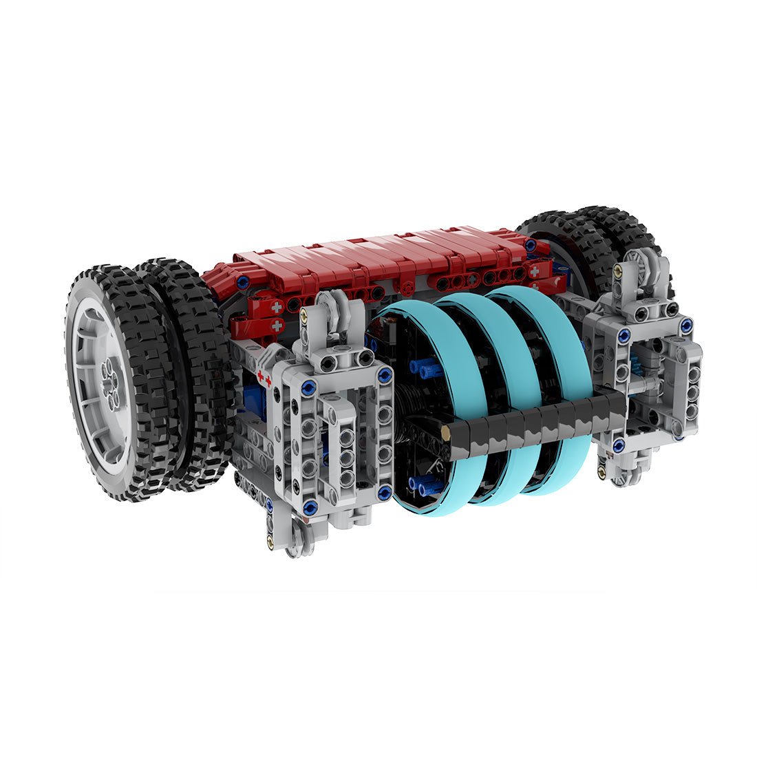MOC 4WD Mechanical Battle Bot with Gear Drive and Triple Armor Rings Klemmbausteine - LesDiy - Klemmbausteine